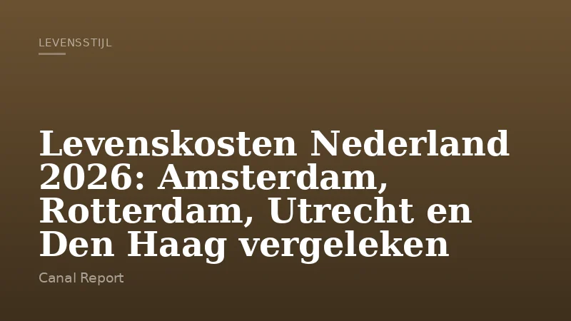 Levenskosten Nederland 2026: Amsterdam, Rotterdam, Utrecht en Den Haag vergeleken