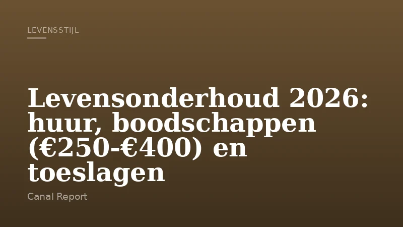 Levensonderhoud 2026: huur, boodschappen (€250-€400) en toeslagen