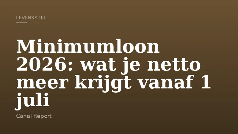 Minimumloon 2026: wat je netto meer krijgt vanaf 1 juli
