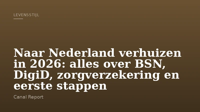Naar Nederland verhuizen in 2026: alles over BSN, DigiD, zorgverzekering en eerste stappen