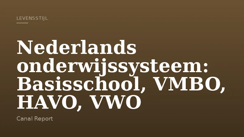 Nederlands onderwijssysteem: Basisschool, VMBO, HAVO, VWO