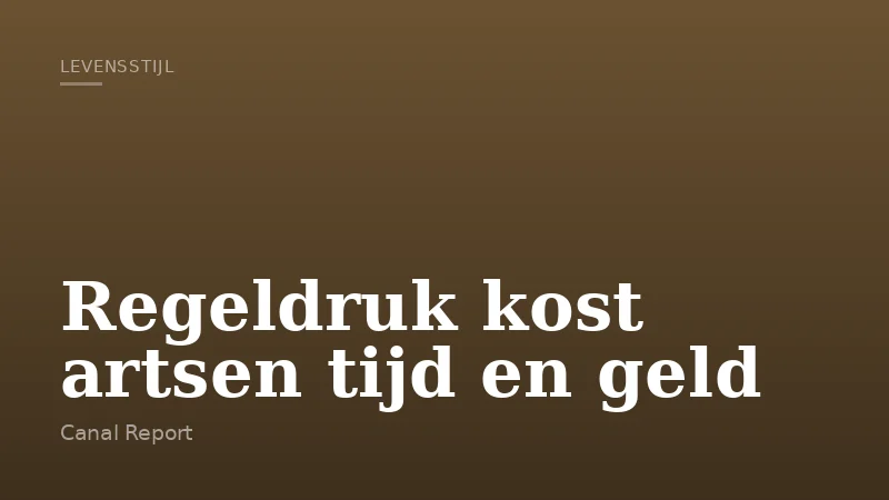 Regeldruk kost artsen tijd en geld