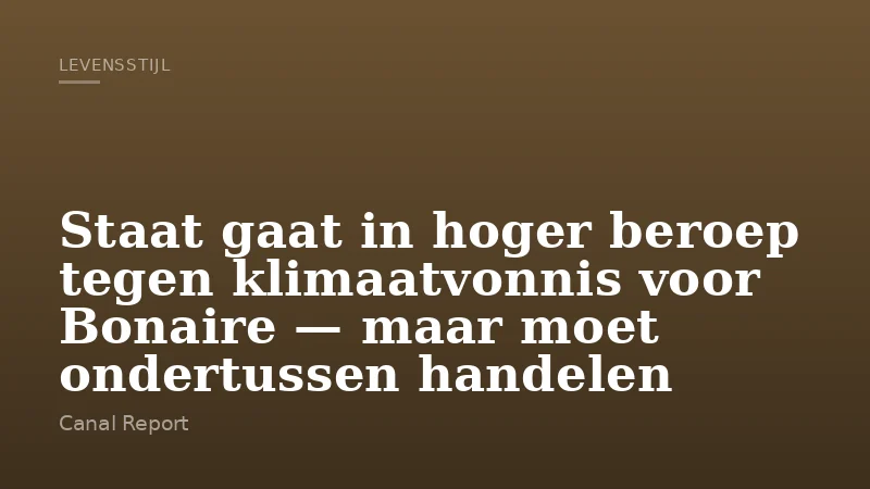 Staat gaat in hoger beroep tegen klimaatvonnis voor Bonaire — maar moet ondertussen handelen