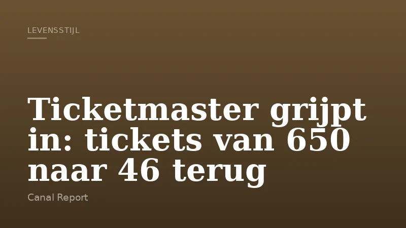 Ticketmaster grijpt in: tickets van 650 naar 46 terug