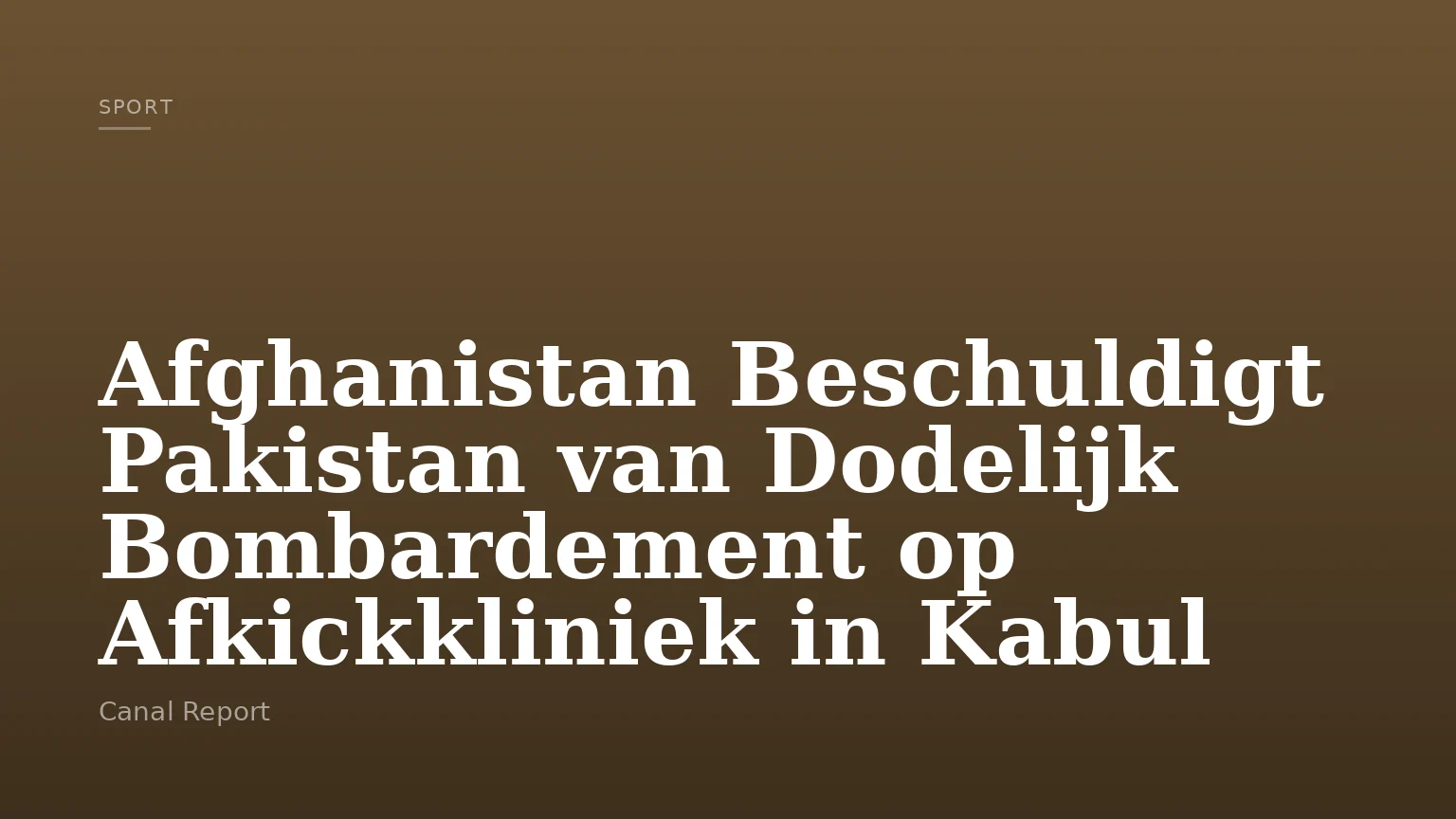 Afghanistan Beschuldigt Pakistan van Dodelijk Bombardement op Afkickkliniek in Kabul