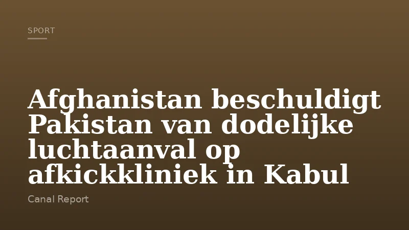 Afghanistan beschuldigt Pakistan van dodelijke luchtaanval op afkickkliniek in Kabul