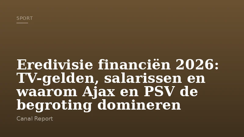 Eredivisie financiën 2026: TV-gelden, salarissen en waarom Ajax en PSV de begroting domineren