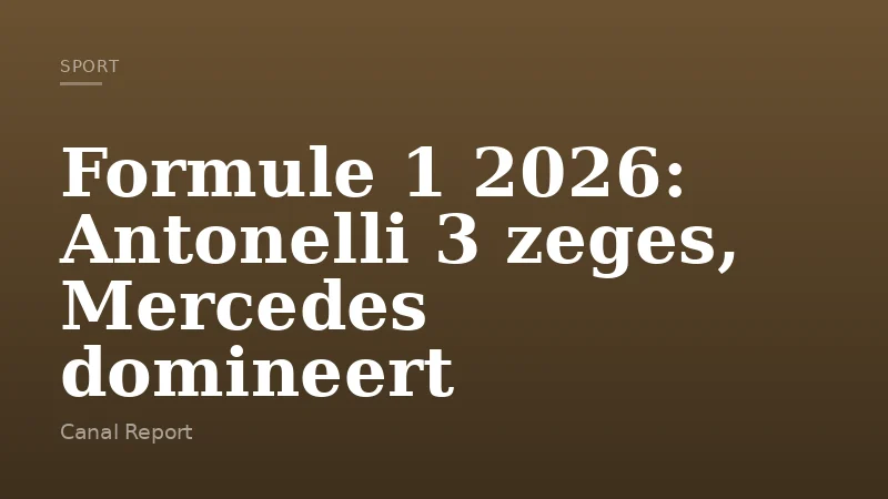Formule 1 2026: Antonelli 3 zeges, Mercedes domineert