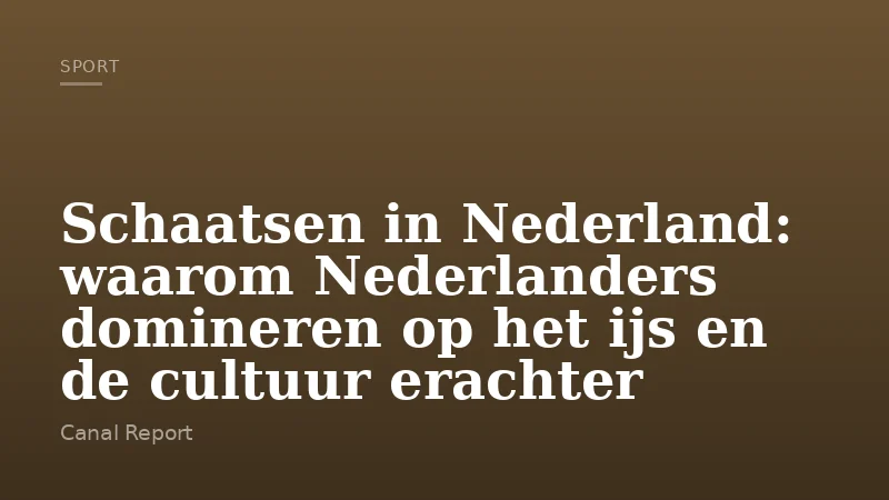 Schaatsen in Nederland: waarom Nederlanders domineren op het ijs en de cultuur erachter
