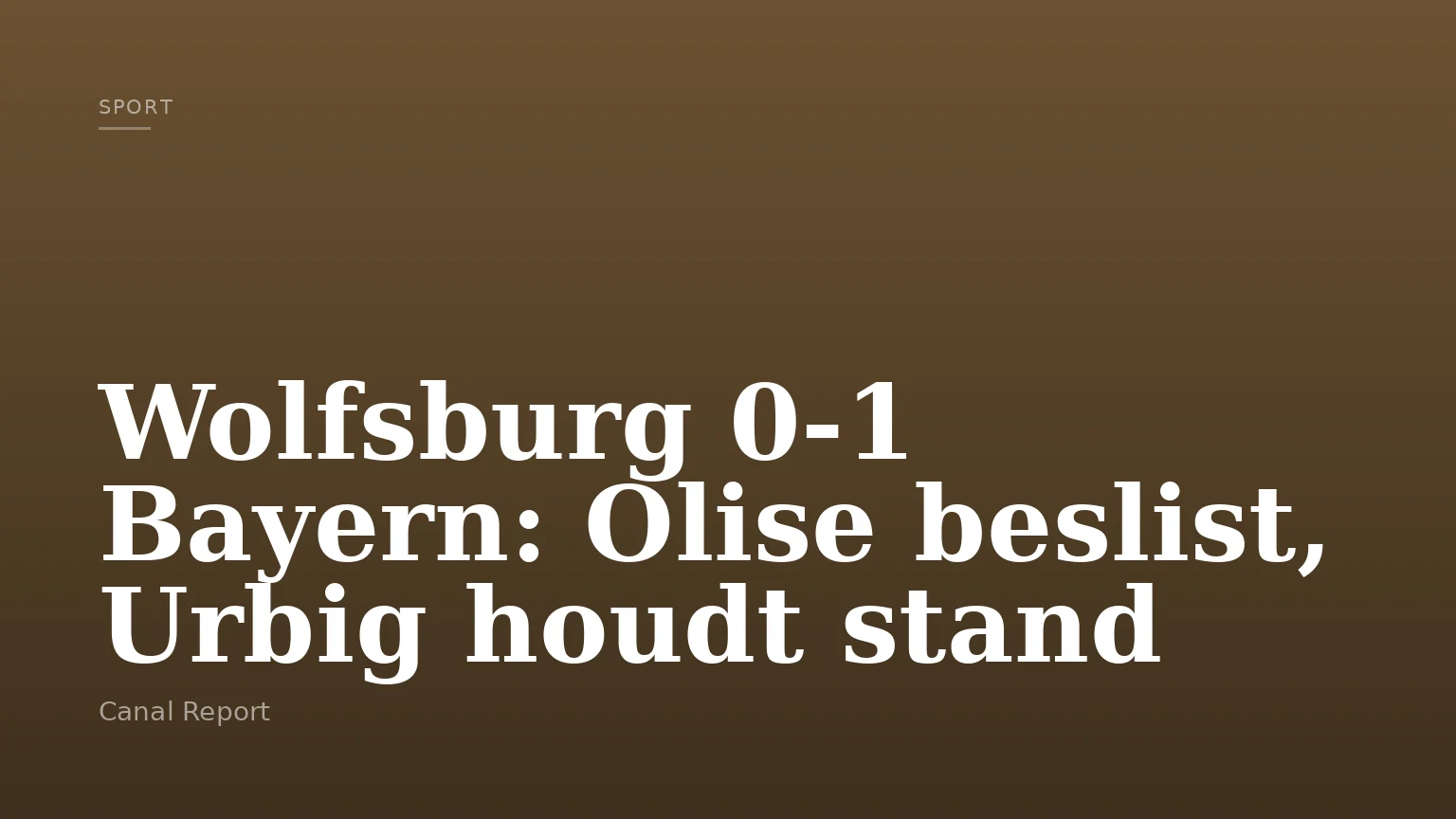 Wolfsburg 0-1 Bayern: Olise beslist, Urbig houdt stand