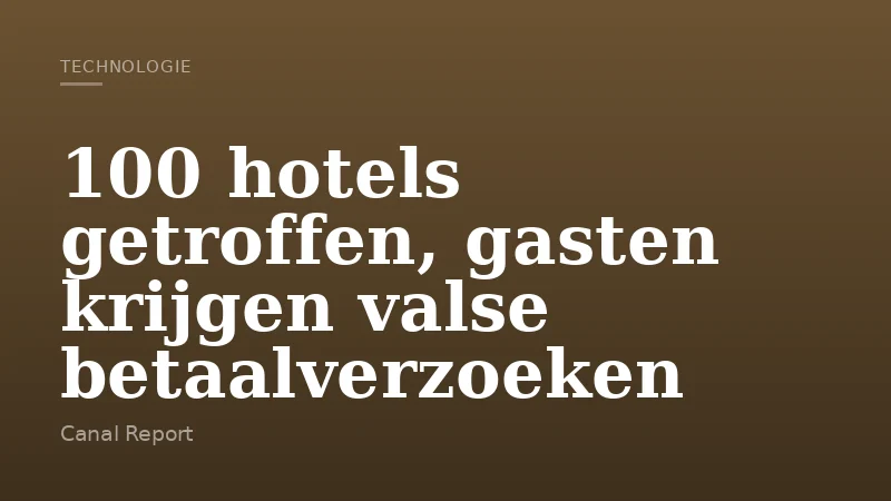 100 hotels getroffen, gasten krijgen valse betaalverzoeken