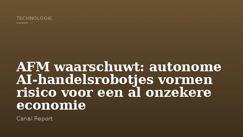 AFM waarschuwt: autonome AI-handelsrobotjes vormen risico voor een al onzekere economie