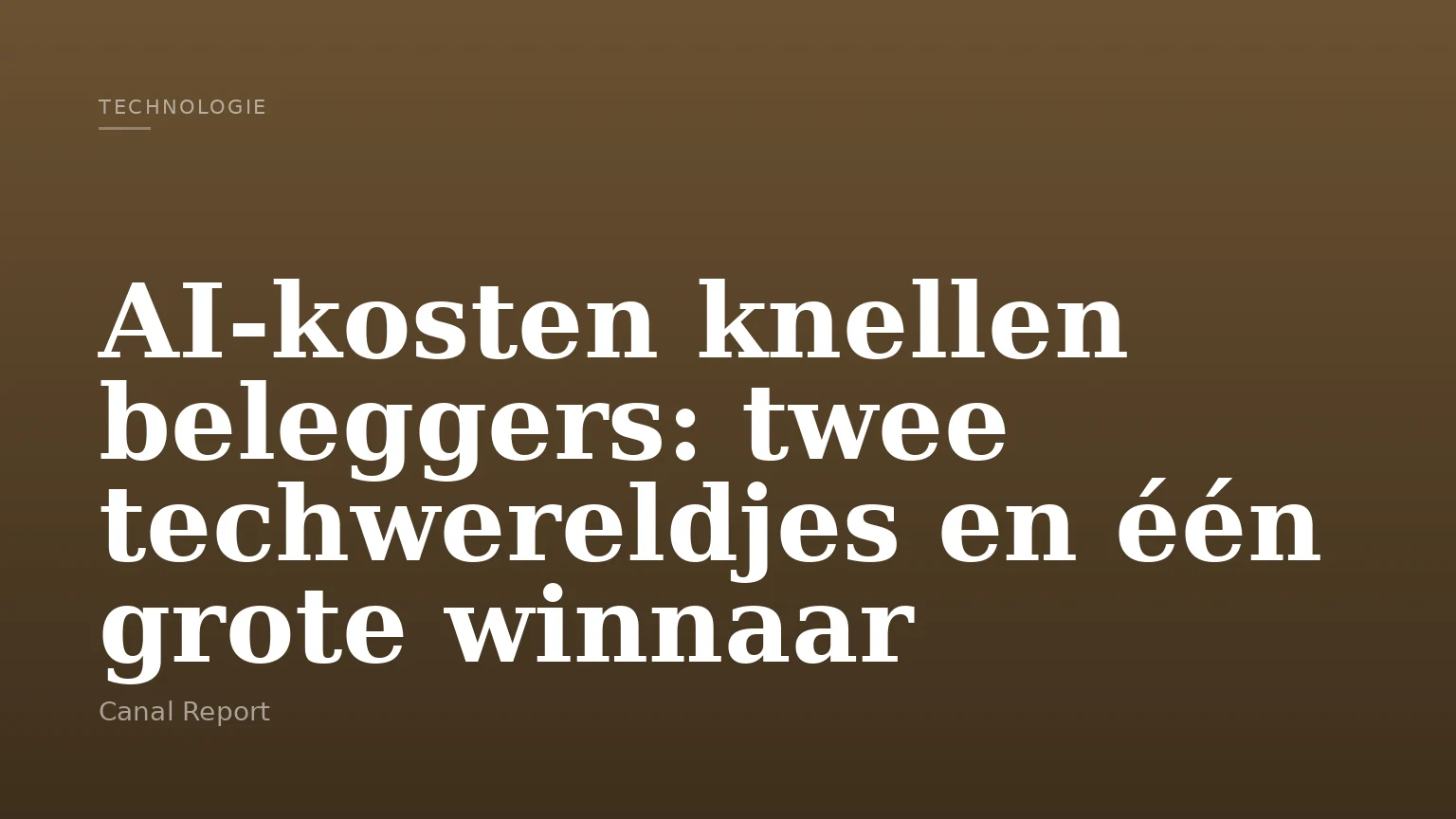 AI-kosten knellen beleggers: twee techwereldjes en één grote winnaar
