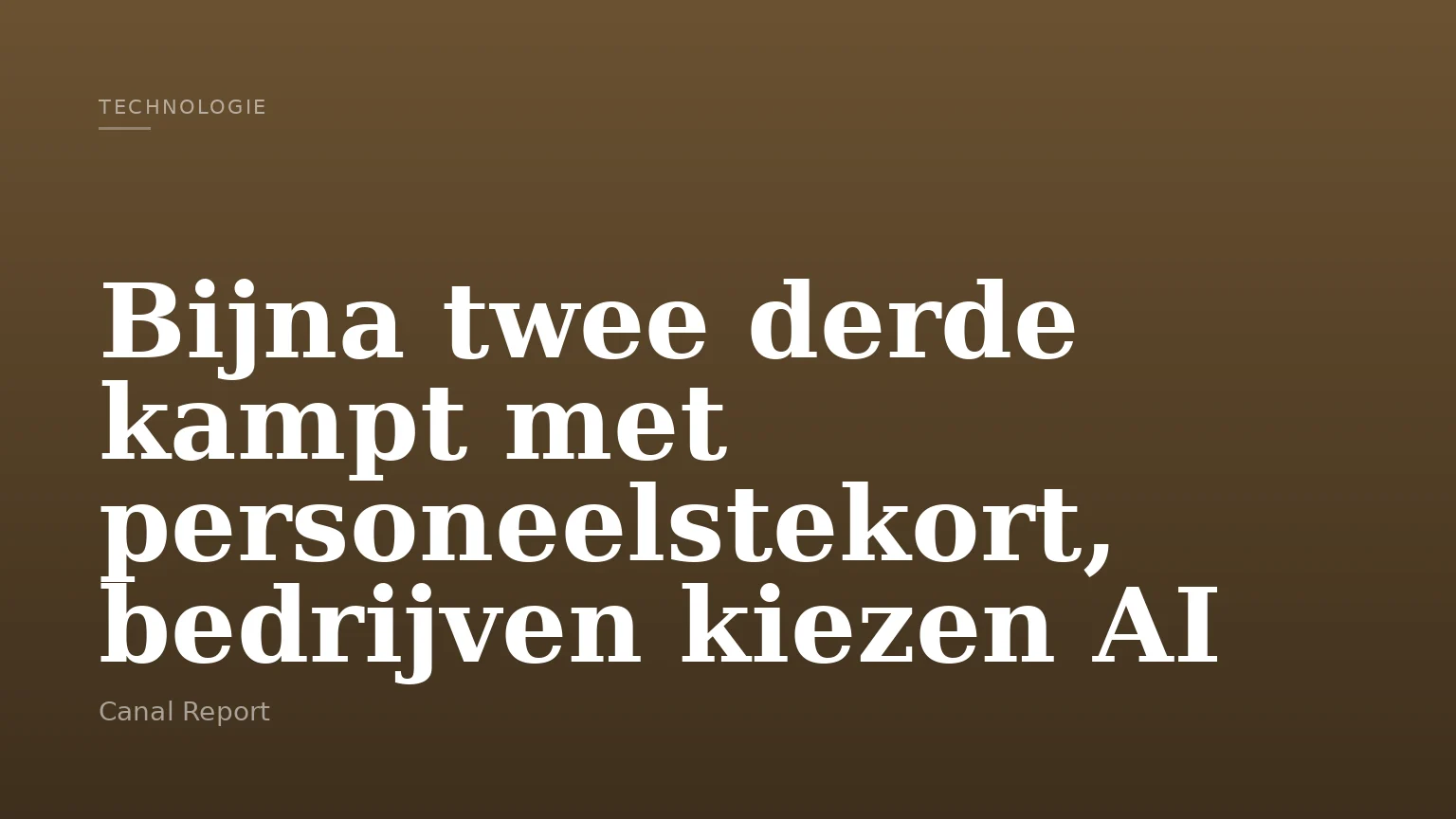 Bijna twee derde kampt met personeelstekort, bedrijven kiezen AI
