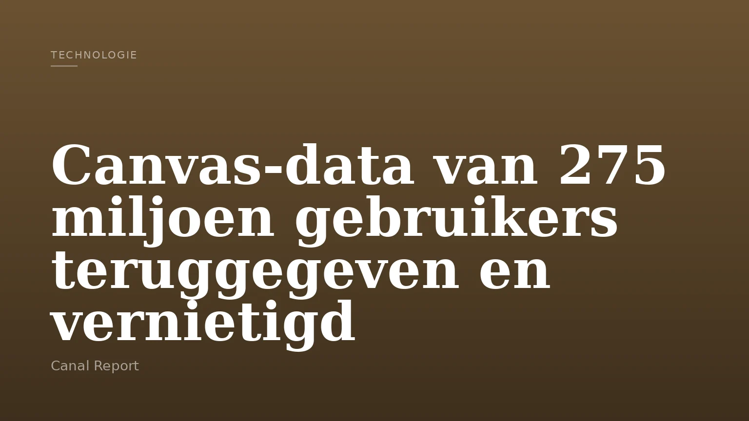 Canvas-data van 275 miljoen gebruikers teruggegeven en vernietigd