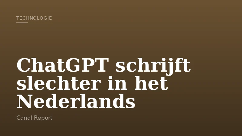 ChatGPT schrijft slechter in het Nederlands