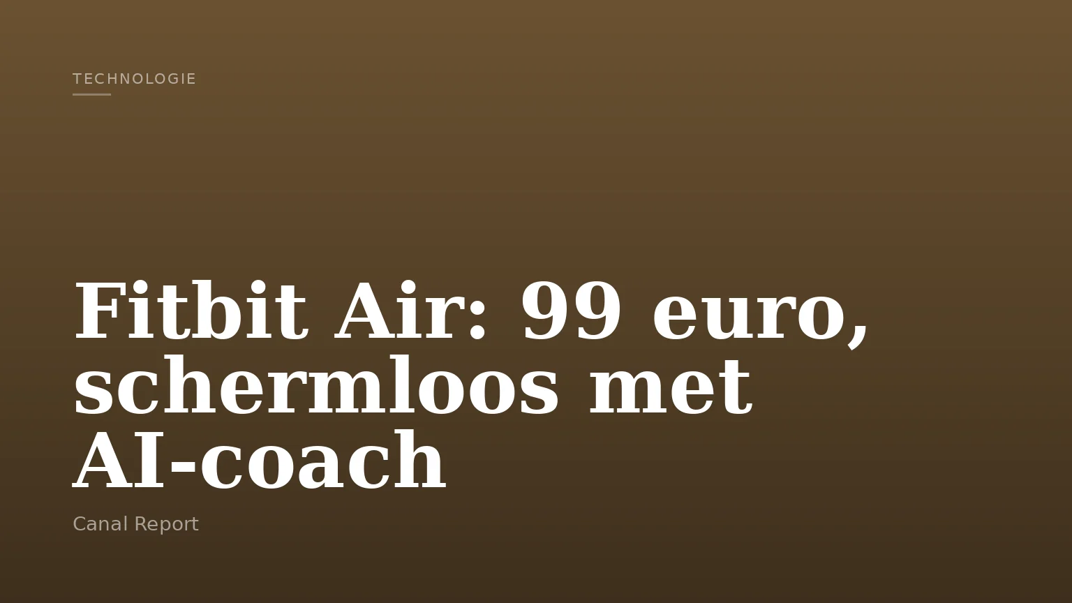 Fitbit Air: 99 euro, schermloos met AI-coach