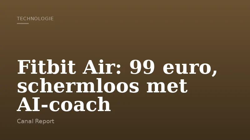 Fitbit Air: 99 euro, schermloos met AI-coach