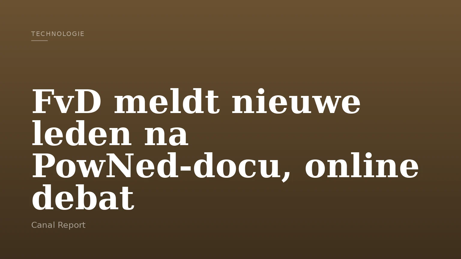 FvD meldt nieuwe leden na PowNed-docu, online debat