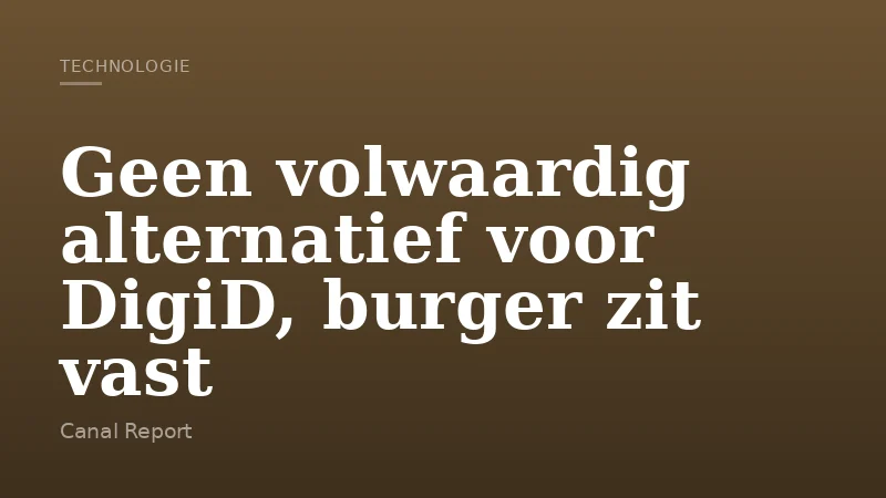 Geen volwaardig alternatief voor DigiD, burger zit vast