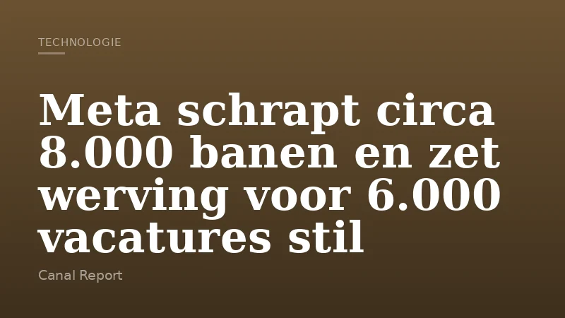Meta schrapt circa 8.000 banen en zet werving voor 6.000 vacatures stil