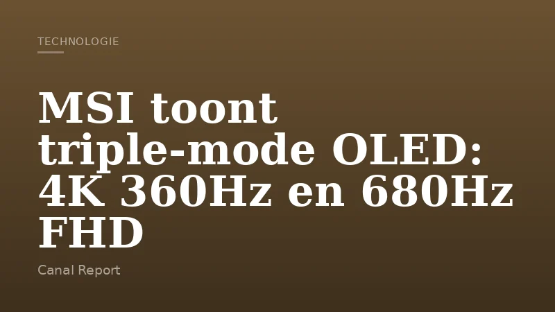 MSI toont triple-mode OLED: 4K 360Hz en 680Hz FHD