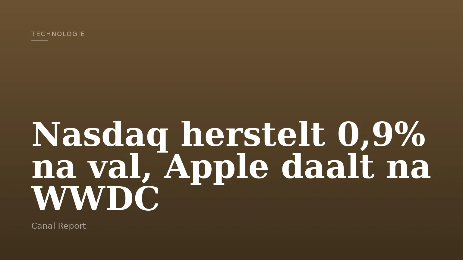 Nasdaq herstelt 0,9% na val, Apple daalt na WWDC