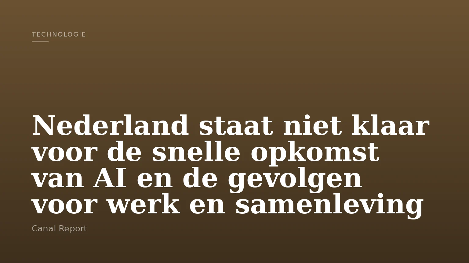 Nederland staat niet klaar voor de snelle opkomst van AI en de gevolgen voor werk en samenleving