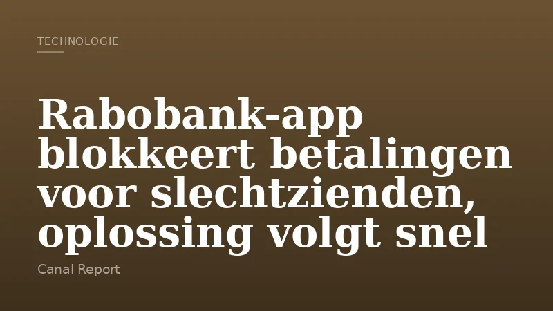 Rabobank-app blokkeert betalingen voor slechtzienden, oplossing volgt snel