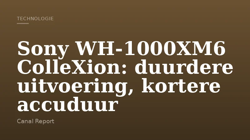Sony WH-1000XM6 ColleXion: duurdere uitvoering, kortere accuduur