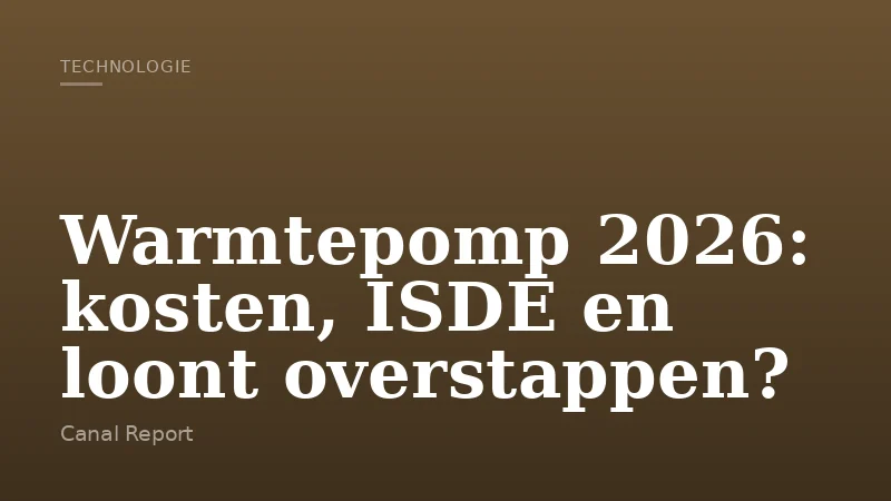 Warmtepomp 2026: kosten, ISDE en loont overstappen?