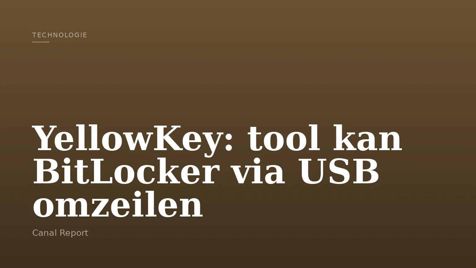 YellowKey: tool kan BitLocker via USB omzeilen