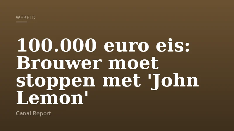 100.000 euro eis: Brouwer moet stoppen met 'John Lemon'