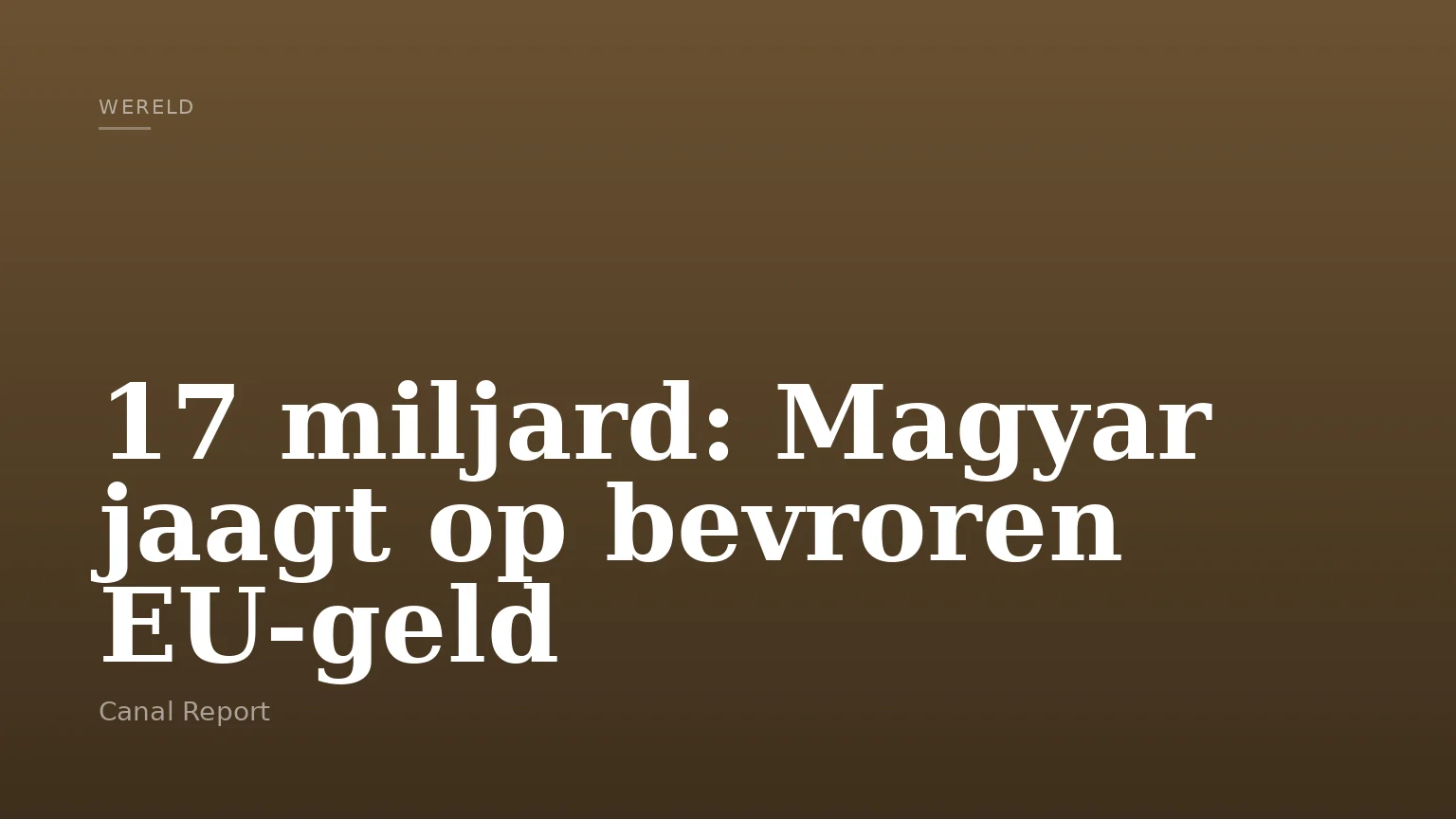 17 miljard: Magyar jaagt op bevroren EU-geld