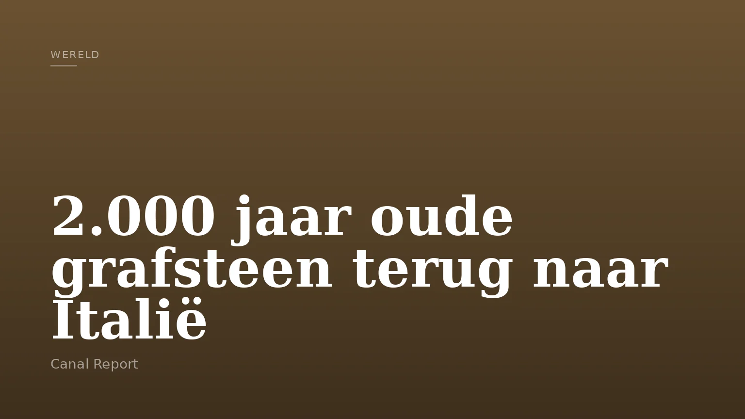 2.000 jaar oude grafsteen terug naar Italië