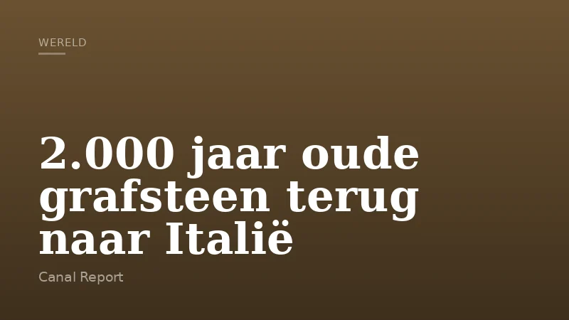 2.000 jaar oude grafsteen terug naar Italië