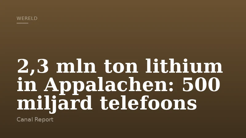 2,3 mln ton lithium in Appalachen: 500 miljard telefoons