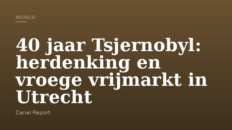 40 jaar Tsjernobyl: herdenking en vroege vrijmarkt in Utrecht