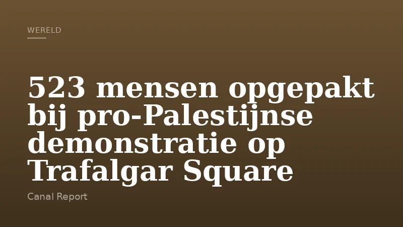 523 mensen opgepakt bij pro-Palestijnse demonstratie op Trafalgar Square