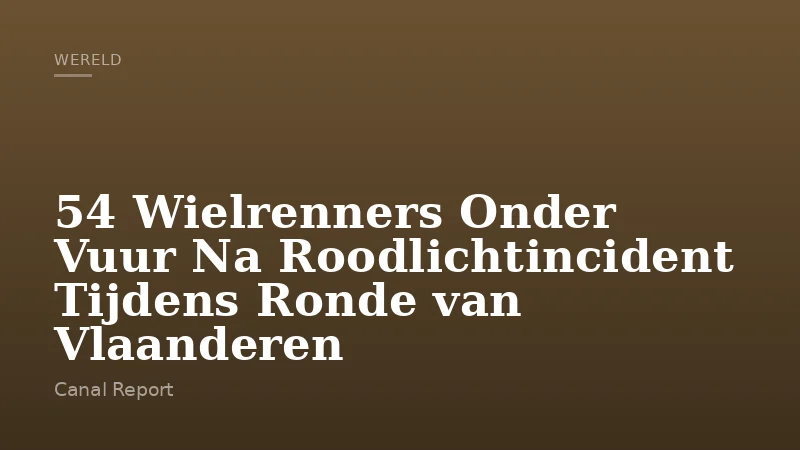 54 Wielrenners Onder Vuur Na Roodlichtincident Tijdens Ronde van Vlaanderen