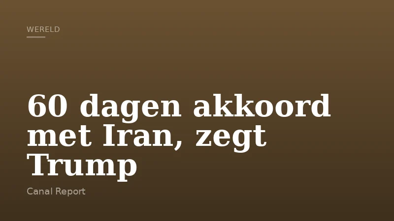 60 dagen akkoord met Iran, zegt Trump