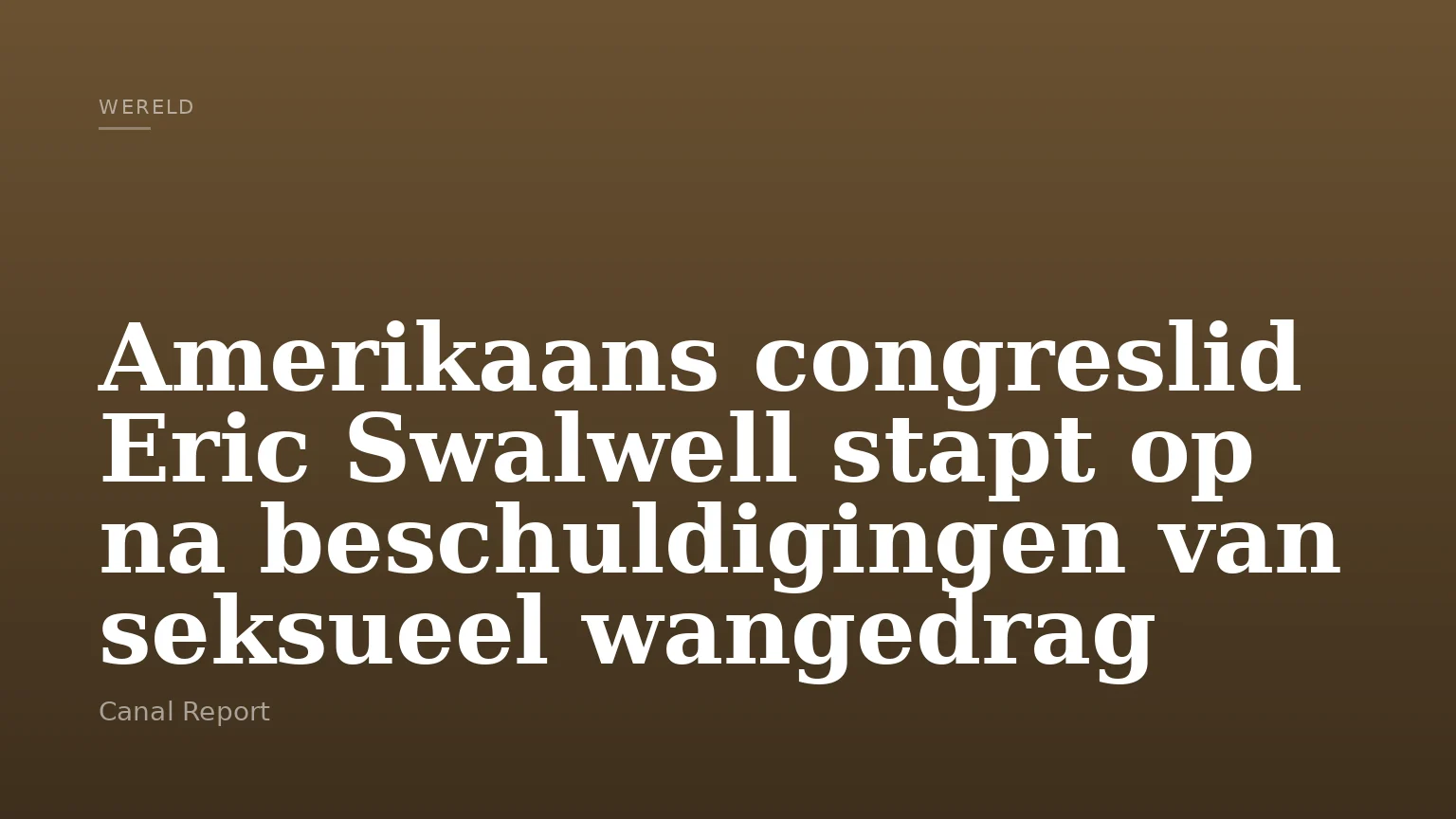 Amerikaans congreslid Eric Swalwell stapt op na beschuldigingen van seksueel wangedrag