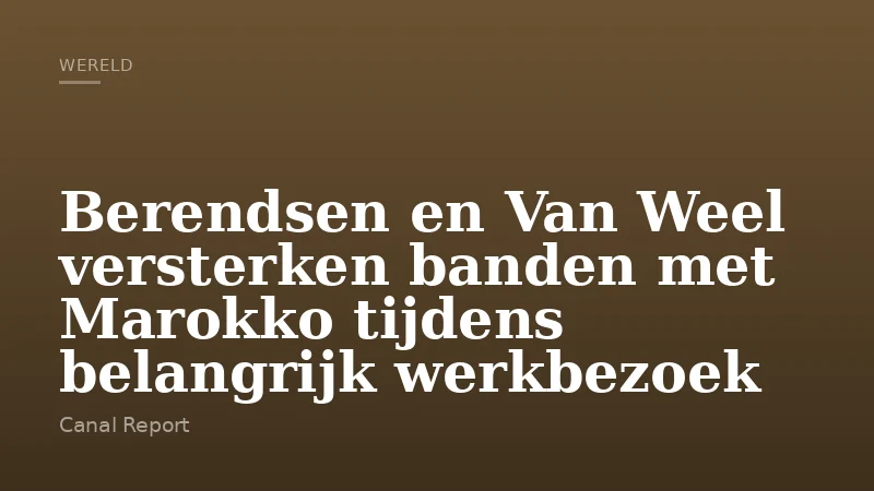 Berendsen en Van Weel versterken banden met Marokko tijdens belangrijk werkbezoek