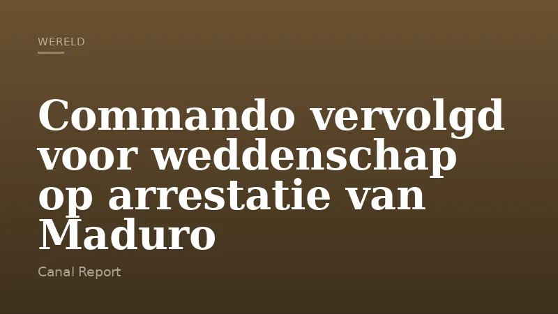 Commando vervolgd voor weddenschap op arrestatie van Maduro