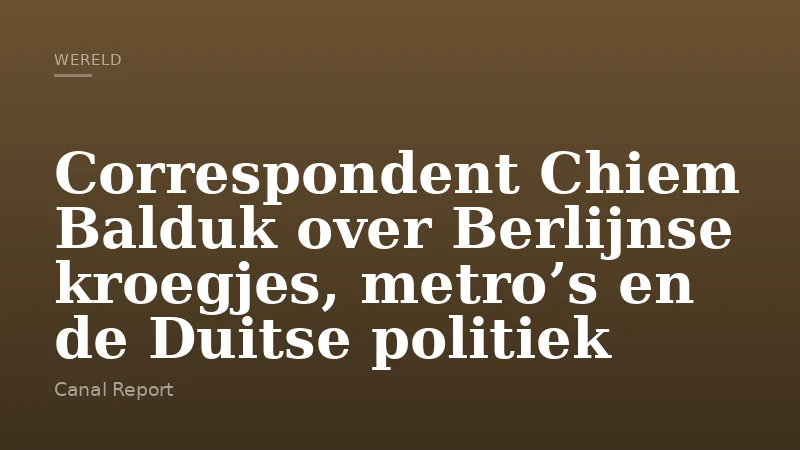 Correspondent Chiem Balduk over Berlijnse kroegjes, metro’s en de Duitse politiek