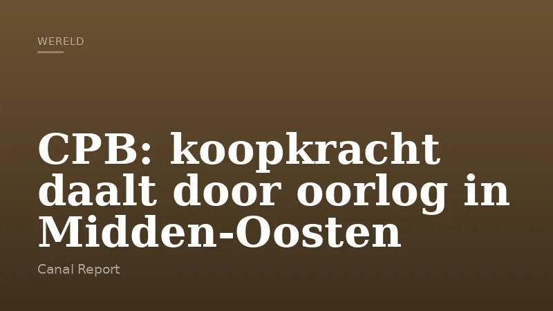 CPB: koopkracht daalt door oorlog in Midden-Oosten