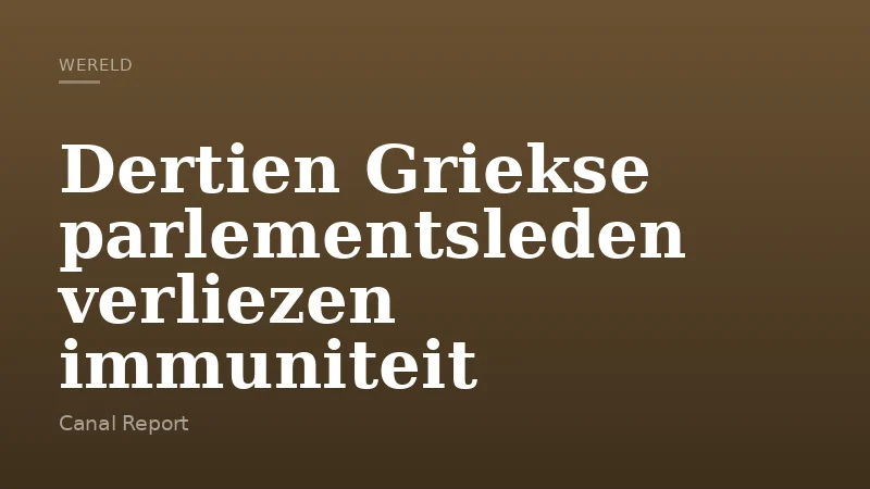 Dertien Griekse parlementsleden verliezen immuniteit