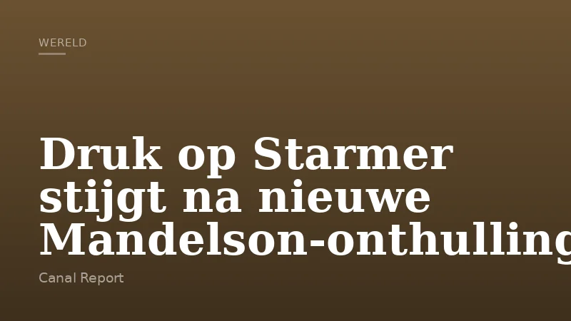 Druk op Starmer stijgt na nieuwe Mandelson-onthullingen