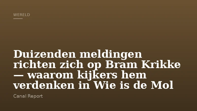 Duizenden meldingen richten zich op Bram Krikke — waarom kijkers hem verdenken in Wie is de Mol
