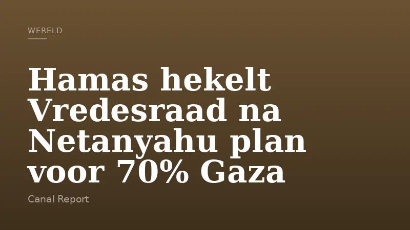 Hamas hekelt Vredesraad na Netanyahu plan voor 70% Gaza